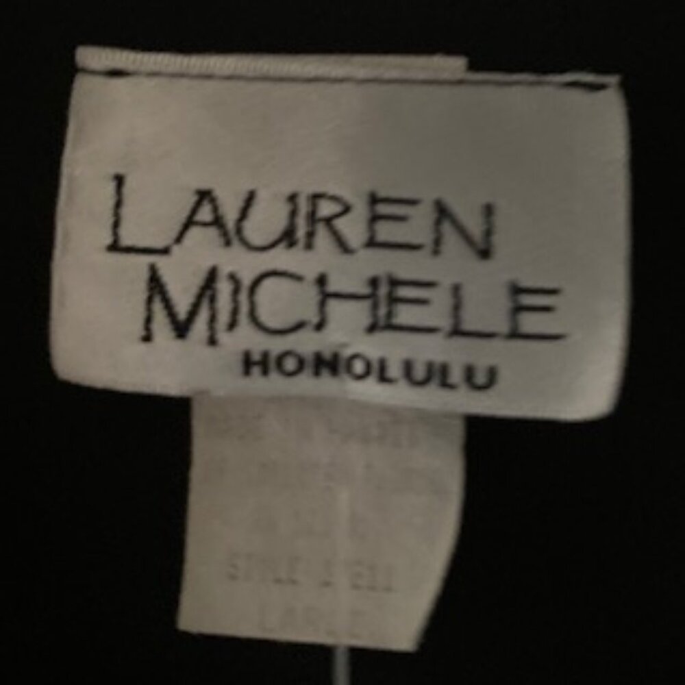 HONOLULU LAUREN MICHELE MADE IN HAWAII ALOHA TOP BLOUSE CALLA LILY SWEET SEXY L